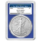 2026 $1 1-oz American Silver Eagle PCGS MS70 FS West Point Label Blue Frame