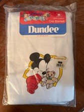 Vintage 1984 Mickey  Minnie Disney Babies Dundee Crib Blanket 40 45 SEE DESCRIP