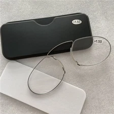 2Pcs Ultra Thin Reading Glasses Nose Clip Optics Presbyopic +1.0+1.5+2.0+2.5+3.0