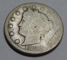 1888 Liberty V Nickel AG / CULL / LOW GRADE FULL READABLE DATE HOLE FILLER