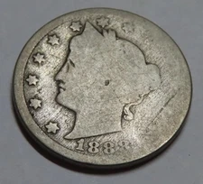 1888 Liberty V Nickel AG / CULL / LOW GRADE FULL READABLE DATE HOLE FILLER