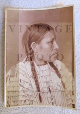 Vintage Pine Ridge Sioux Indian Woman Black Tail Deer Photo Photograph Image