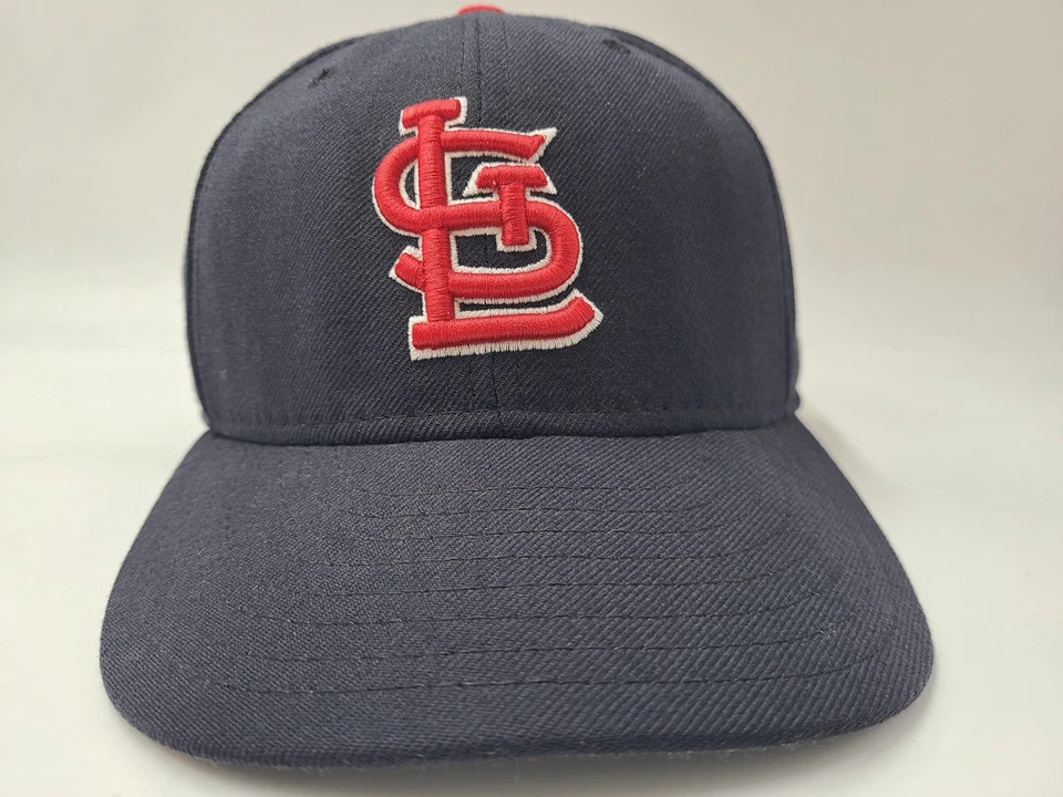 Vintage St Louis Cardinals New Era 59Fifty Fitted 7 3/4 Hat Cap Wool MLB Blue - Image 2 of 4