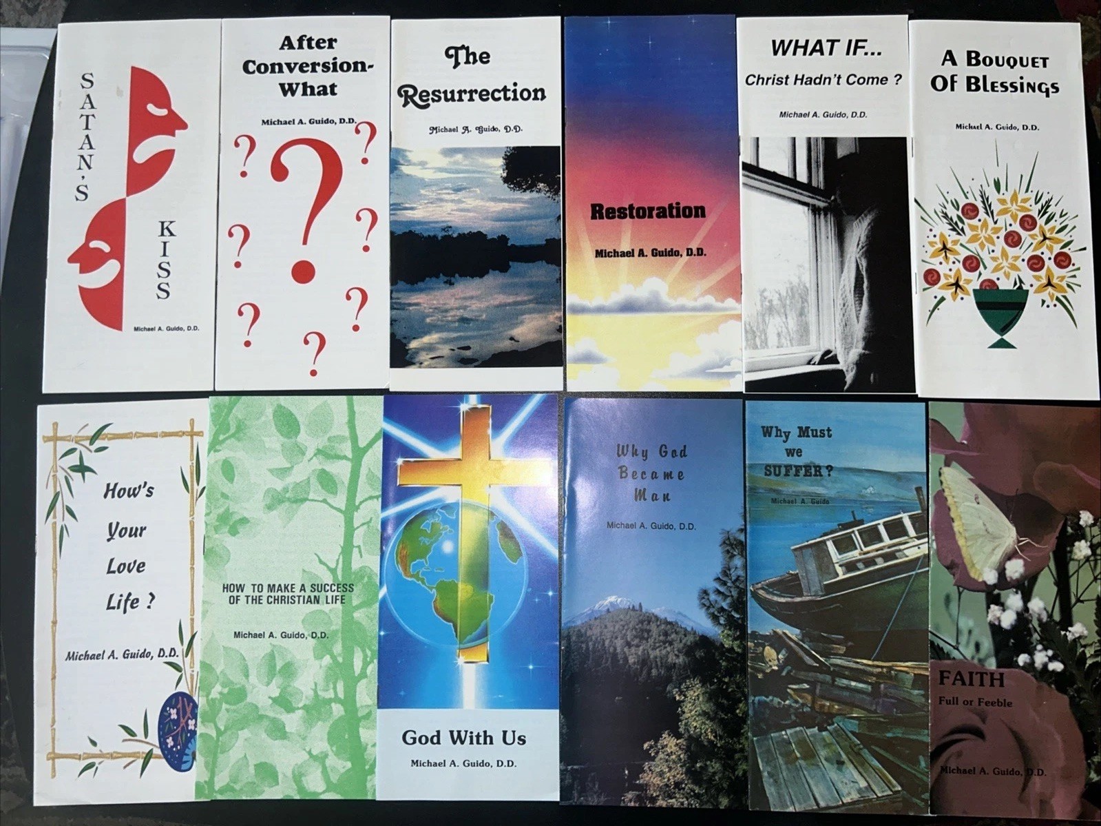 VTG 1990's Lot- 12 Guido Ministries  Inspirational Booklets Religious Pamphlets
