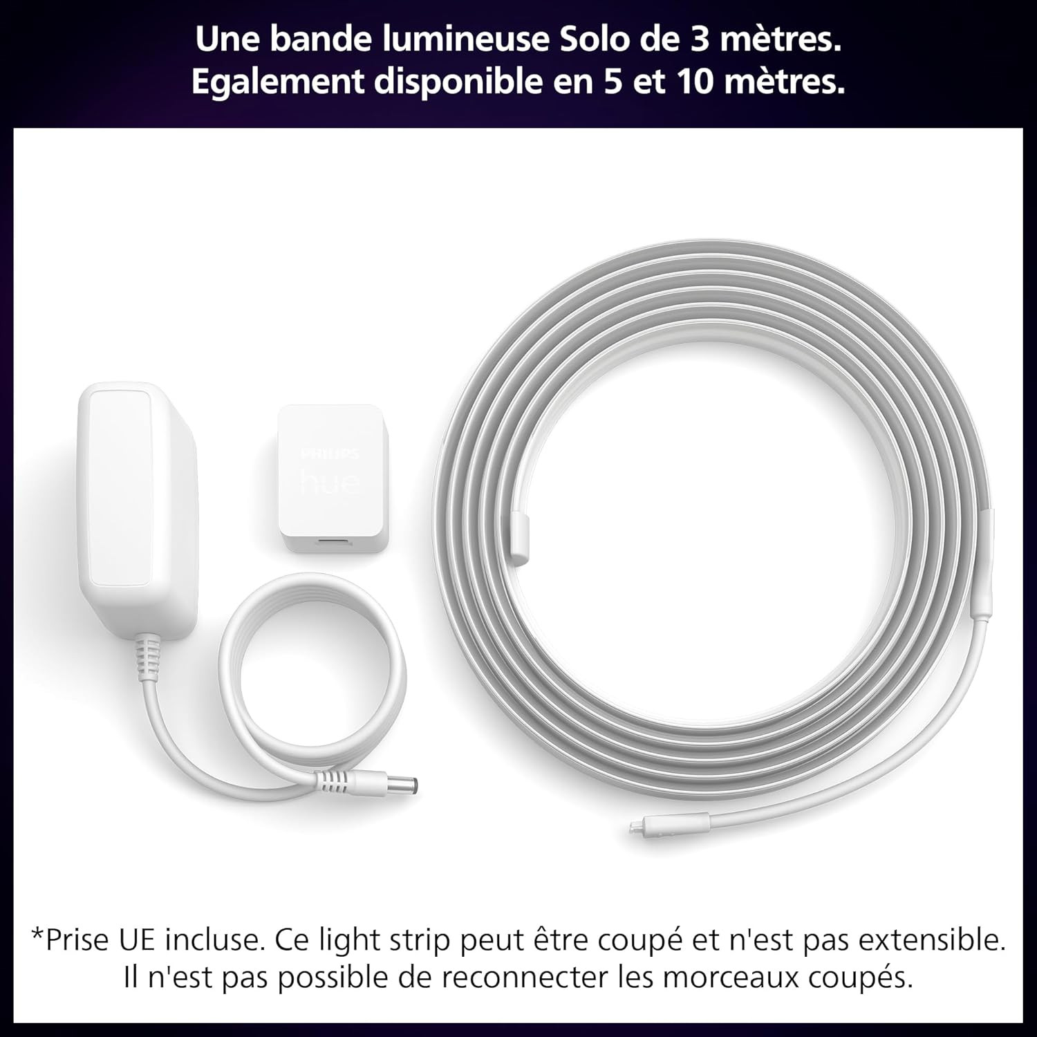Ruban LED Philips Hue Lightstri Connecté Bluetooth RGB 3m