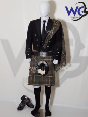 MACKENZIE VERWITTERT 8 YARD 16 OZ SCHOTTISCHER HERREN PREMIUM ACRYL TARTAN KILT.