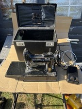 Singer 221K Black Featherweight Sewing Machine + Case Vintage as found