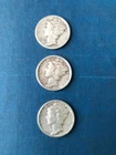 3 us silver dimes Mercury Head: 1936, 1941, 1944; free delivery