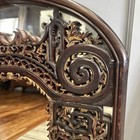 Pr Antique Chinese Red Brown Chinoiserie Gilt Carved Wall hanging Mirrors — photo 5