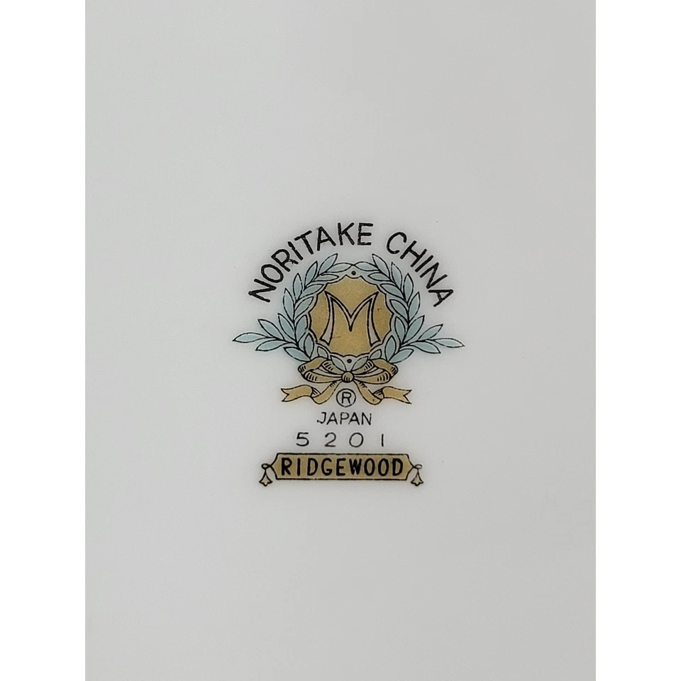 Juego de 4 platos de cena Noritake China Ridgewood 5201 con adornos de oro rosa Japón Foto 4 de 4