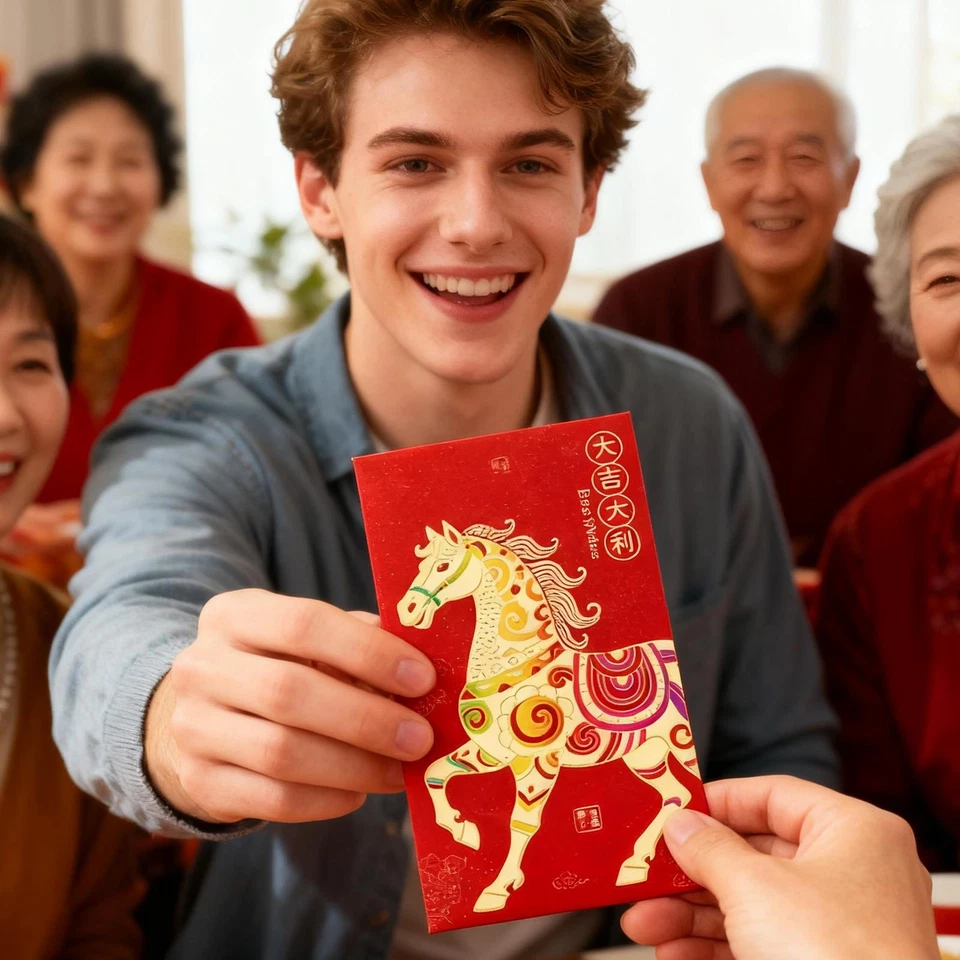 6pcs 2026 Year of Horse LUCKY MONEY Red Envelopes CHINESE NEW YEAR Gift - Image 3 of 4