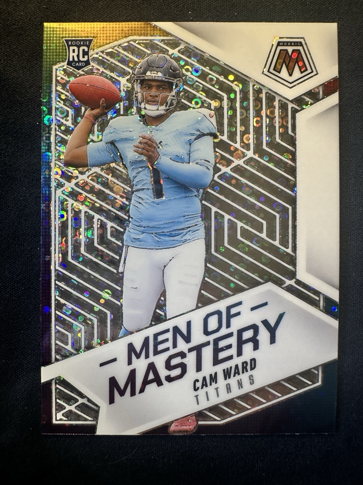 CAM WARD 2025 MOSAIC MEN OF MASTERY ROOKIE NO HUDDLE PRIZM RC SP