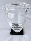 Vintage Steuben Hellenic Crystal Vase 24cm Scroll Handles Signed Art Glass