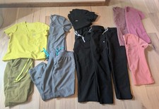 HUGE Lot Of Women's Figs Scrubs Xs/Xs Petite Small Black Green Pink Coral