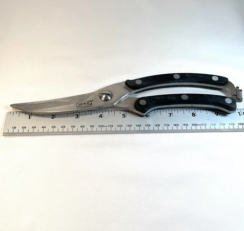 IKEA poultry fish kitchen spring loaded scissors stainless steel 10” - Picture 5 of 5