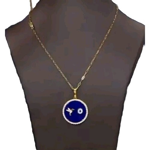 Rarities Hummingbird and Evil Eye Lapis Gold Plated Pendant Necklace-NWT-$295.75 - Picture 2 of 8