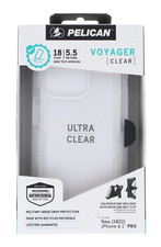 Pelican Voyager Case for iPhone 14 Pro and with Holster Clip Clear
