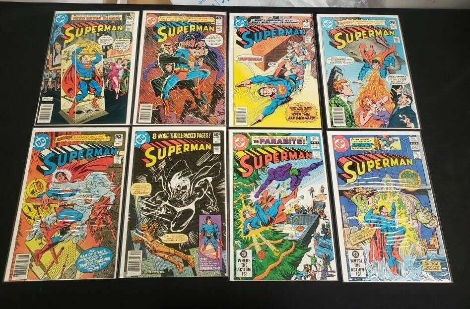 SUPERMAN 8PC (FN/VF) NEWSSTAND, SUPERMAN'S LAST CHRISTMAS, CHEMO IS BACK 1979-82