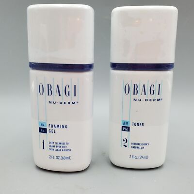 Obagi Nu Derm Toner 59 Ml 2 Fl Oz And Foaming Gel New Sealed Lot Of 2