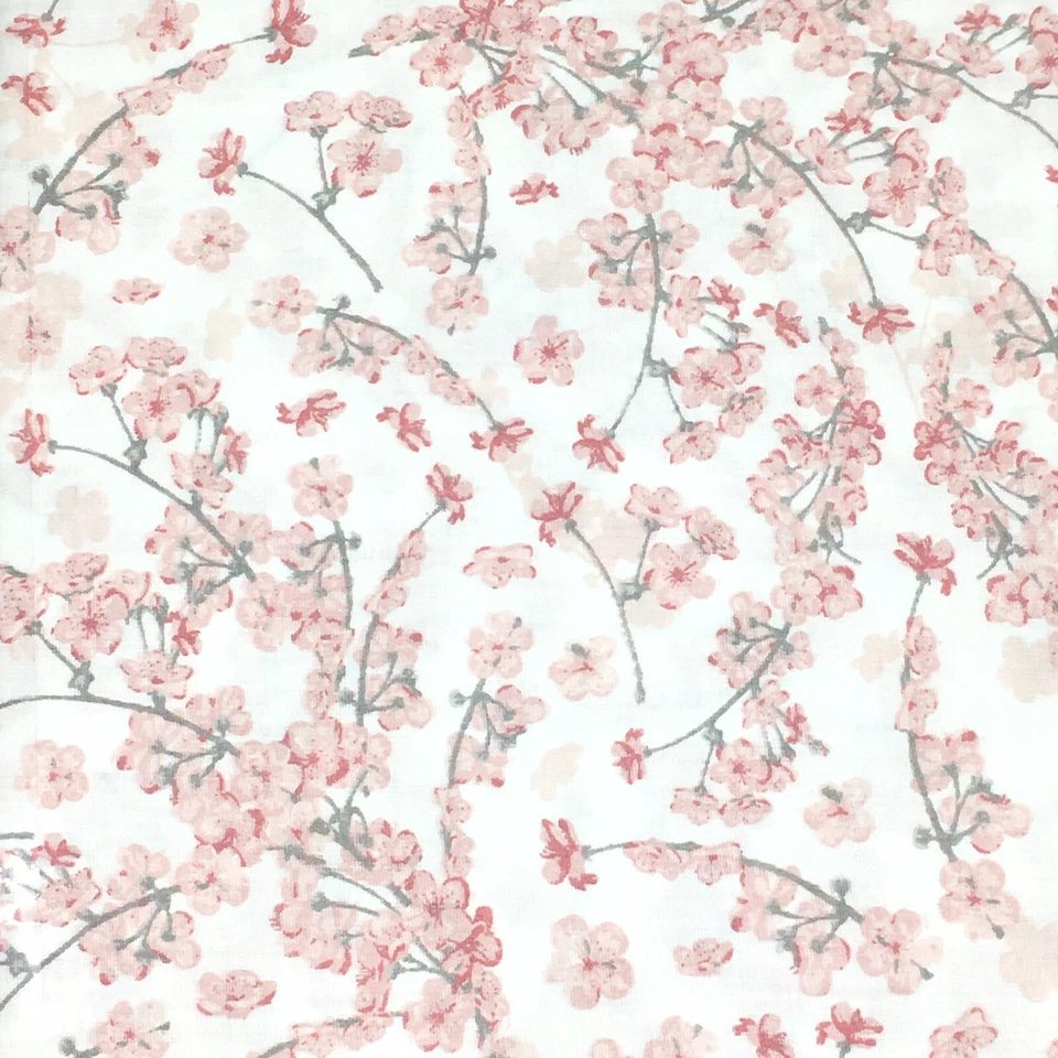 4pc Nicole Miller Pink Floral Cherry Blossom KING Sheet Set Cotton Sateen NEW - Image 3 of 4