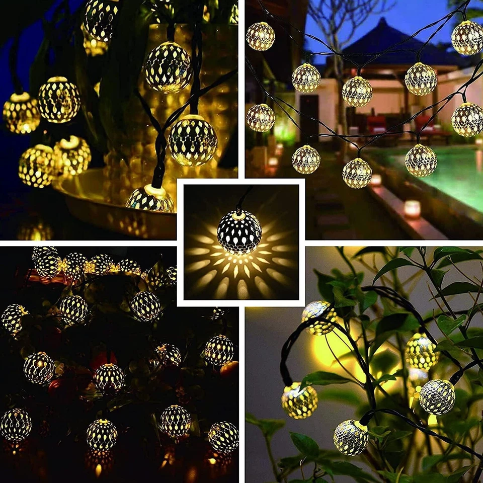 10 LED String Lights Plug-in Metal Ball, Connectable with Tail Plug - Image 3 of 4