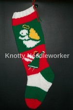 Pattern Only Hand Knitted ANGELS FROM ABOVE Hand Knitted Christmas Stocking