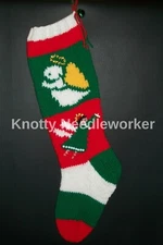 Pattern Only Hand Knitted ANGELS FROM ABOVE Hand Knitted Christmas Stocking