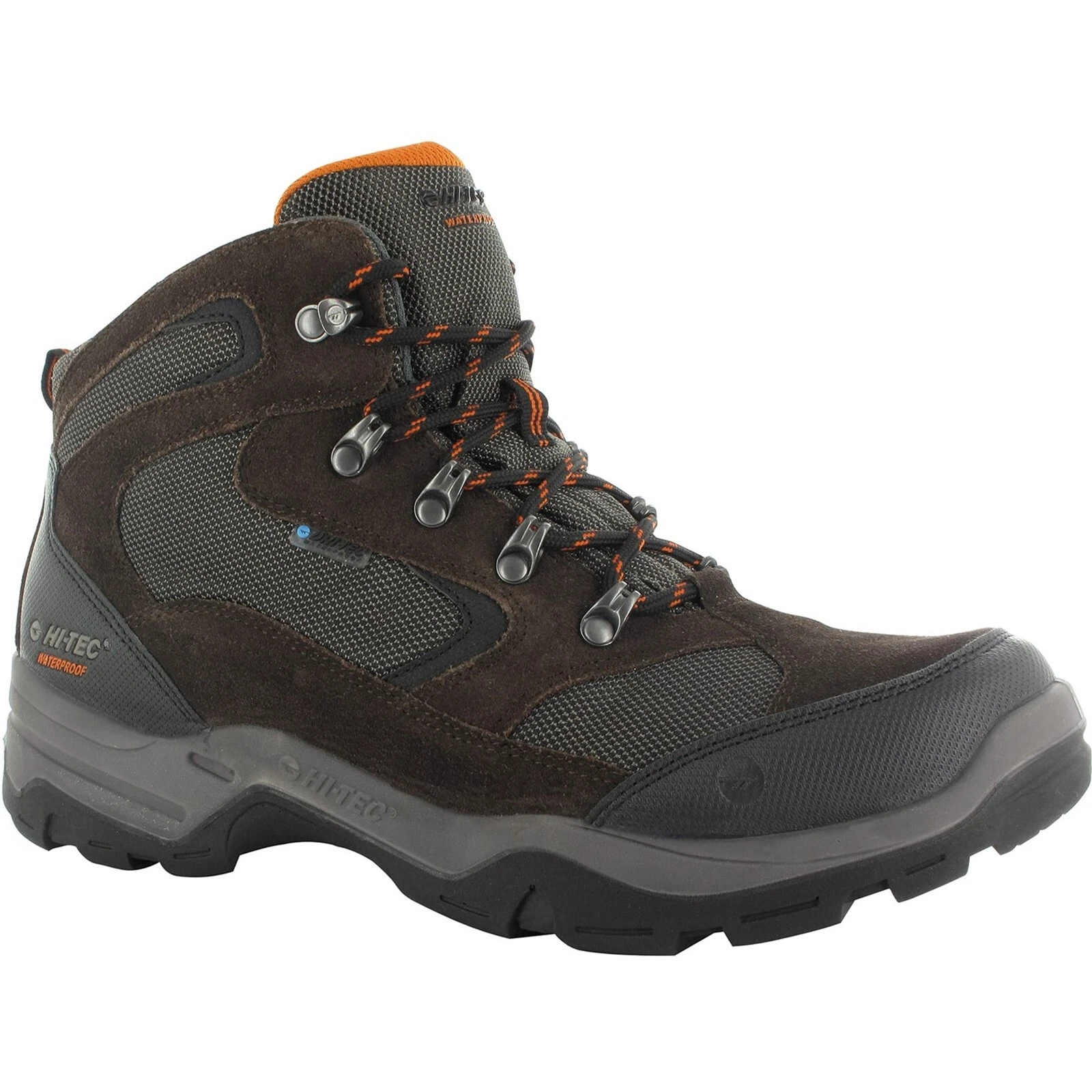 Hi-Tec Storm Wide Mens Hiking Boots Blue Walking Lace Men's Shoe