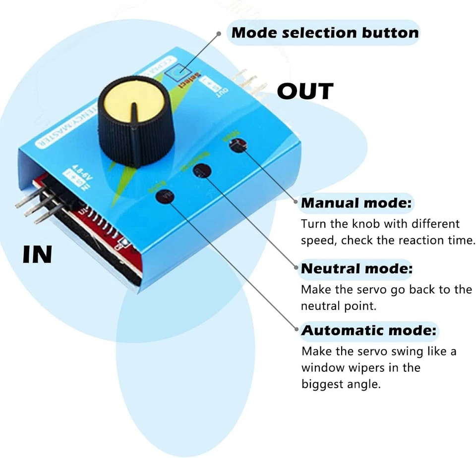 SG90 9g Servomotor-Tester-Kit mit RC-Mikroservo und 4AA-Batteriehalter - Bild 3 von 4