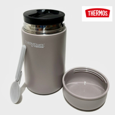 Thermoskanne - Thermocafe Edelstahl Vakuum Isoliert Lebensmittel Flasche 400ml - Stein