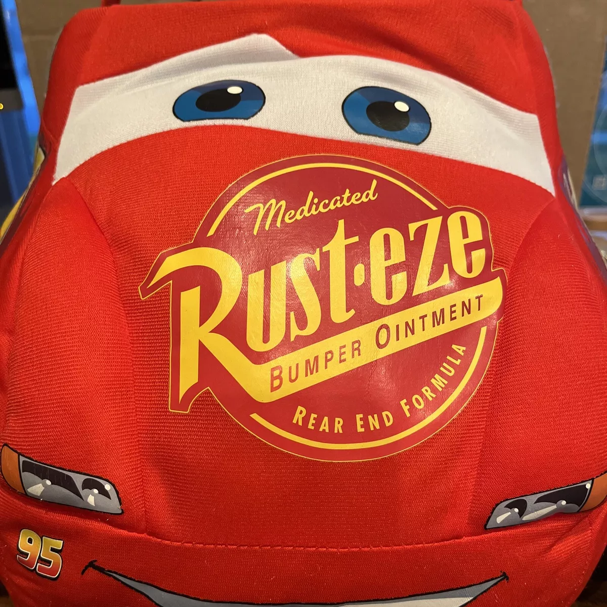 DISNEY PIXAR Cars Lightning McQueen Racecar Plush Easter Basket Halloween Bag