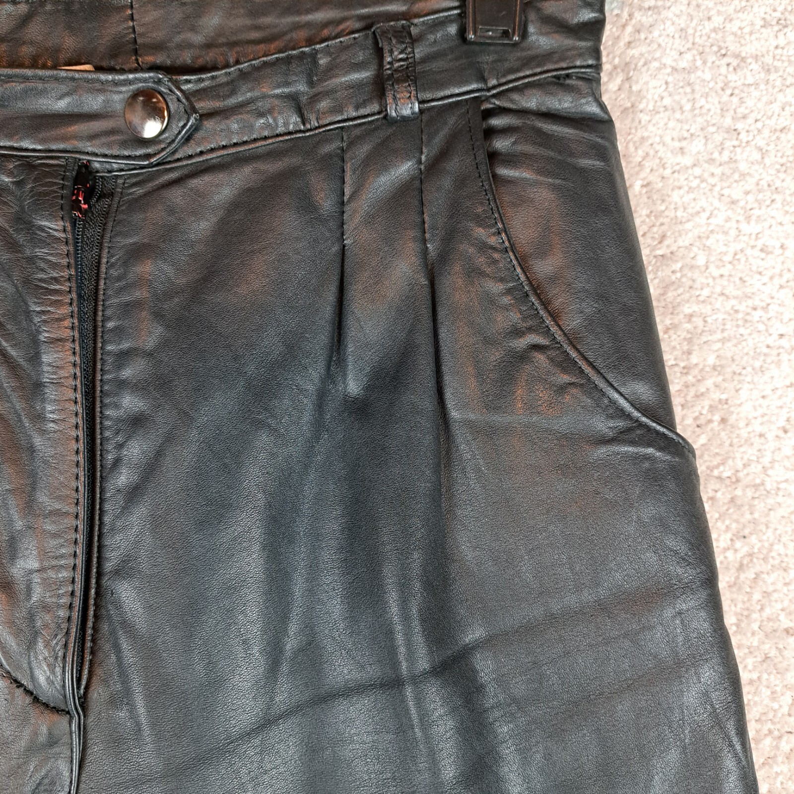 Women Vintage Wenjilli Genuine Leather Pants SIze 6 Biker Sturgis 
