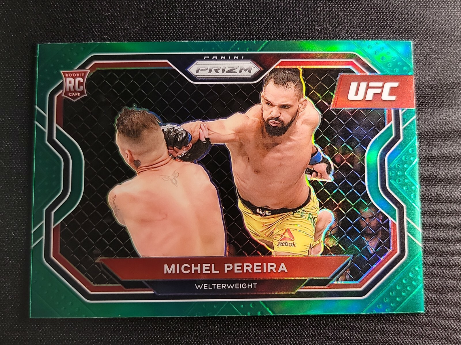 2021 Michel Pereira ROOKIE UFC PRIZM GREEN PARRALLEL PRIZM REFRACTOR