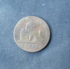 Koperen munt België/Belgique: 2 Centimes 1870 (franse legende) in zeer fraai