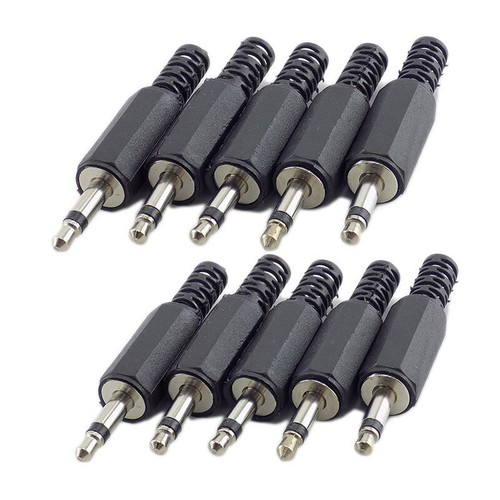 10X 3.5mm mono Headphone Plug 2 Pole Stereo Audio Male Jack Adapter Connector - Picture 7 of 8