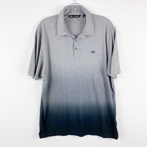 Travis Mathew Gray Short Sleeve Polo T-Shirt Size M Ombre Dip Dye Golf Casual - 第 1/10 張圖片