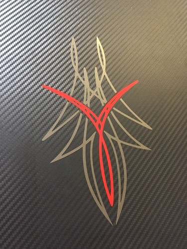 NABELSTREIFEN Design Aufkleber Aufkleber Motorhaube Motorrad 210x120mm BUNMETALLGRAU & ROT - Bild 11 von 12
