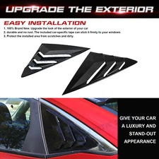 2PCS Black Rear Window Louvers Air Vent Scoop Shades Decor For Honda Civic 2022+