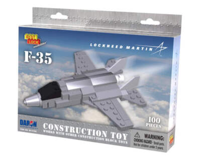 Daron F-22 Raptor Construction Toy - 80 Pieces, Lockheed Martin Licensed, Lego-Compatible Building Set