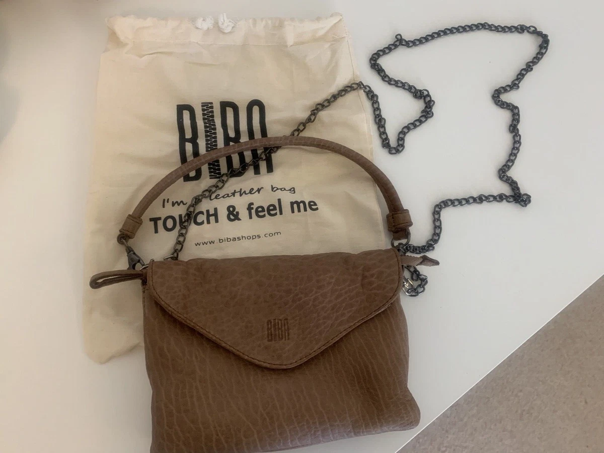 Biba Leather Cross Body Shoulder Clutch Bag Removable Chain Strap