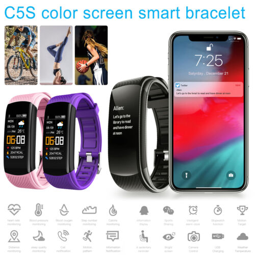 Fitness Bracelet Tracker Blood Pressure Heart Rate Pedometer Smart Band Watch AU - Picture 1 of 17