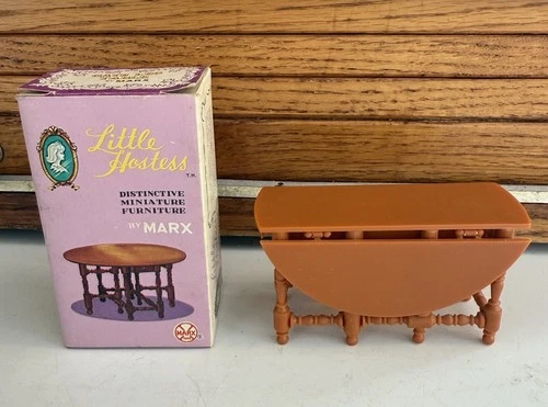 Vintage Dollhouse Furniture 1964 Marx Little Hostess Gateleg Table With Box