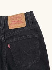 Levis 512 Slim Fit Tapered Leg Jeans Black High Waisted Vintage Size 3 SHT