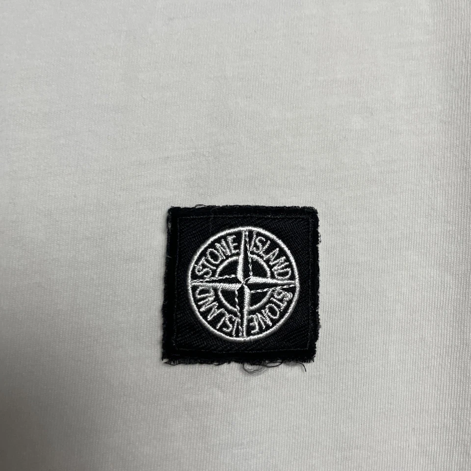 Stone Island Shirt L White Short Sleeve Patch Logo Romania Made Cotton Blend - image 4 of 4