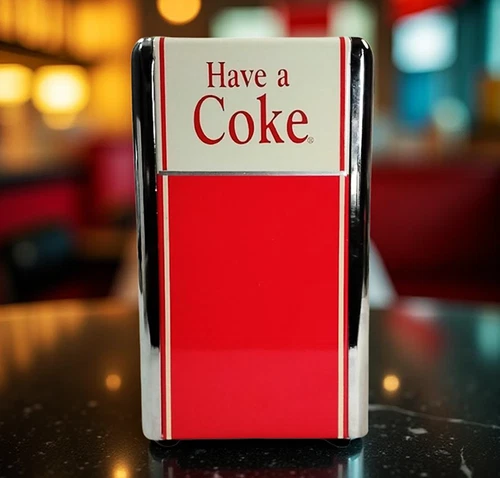 Vintage 1992 50's Diner Coca Cola "Have A Coke" Metal Napkin Dispenser