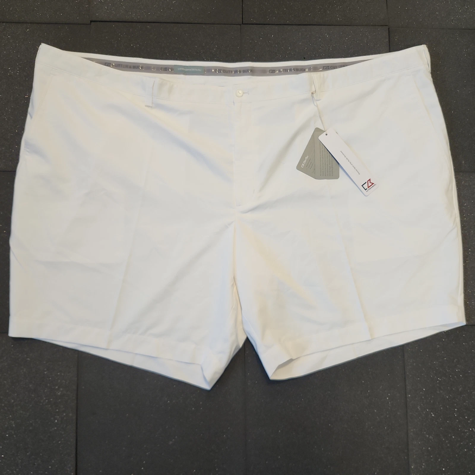 Mens New Cutter and Buck White Shorts Size 60B Big and Tall Drytec