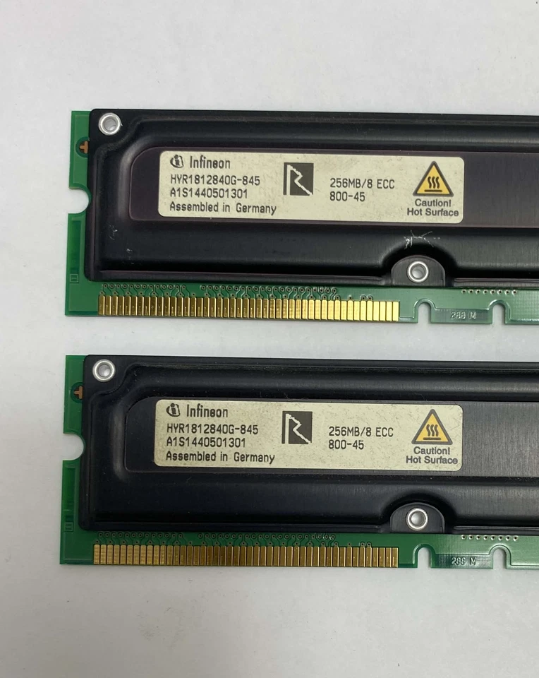 512MB (2 x 256MB) Infineon / Compaq 402836-872 800-45 Rambus ECC Server Memory - Image 2 of 4