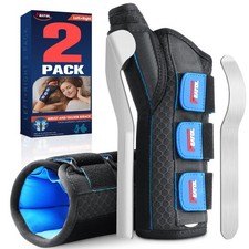 FEATOL 2 Pack Thumb Spica Splint for Left  Right Large/X-Large, Black Blue