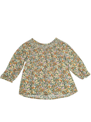 Boho Smocked-Neck Top for Girls Large (10-12)