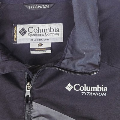 Columbia Titanium Mens XL Black Mesh Lined Softshell Jacket Omni